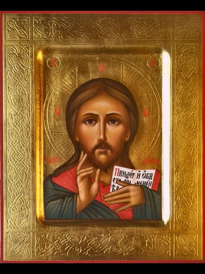Господь Вседержитель. Рукописная икона. 13х16см.