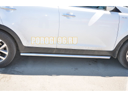 Защита штатного порога труба  d60 для Kia Sportage 2010-2015