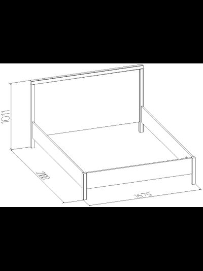 Спальня BAUHAUS (БАУХАУС) - BAUHAUS 2 Кровать 1600 с основанием Бодега Светлый