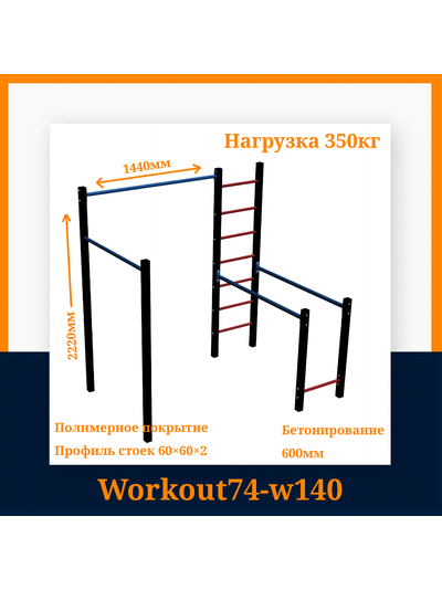 Спортивная площадка Workout W140 + гнездо