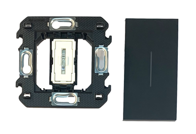 Выключатель Bticino Living Now одноклавишный, черный, комплект