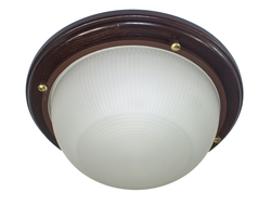 Светильник накладной Элетех Самарканд 1301 влагозащ. круг 60W Е27 баня 220x80 дерево венге/стекло IP65 (РФ) 500974