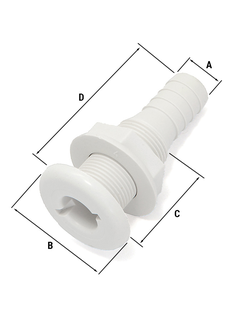Стакан дренажный 19мм с гайкой, пластмасса