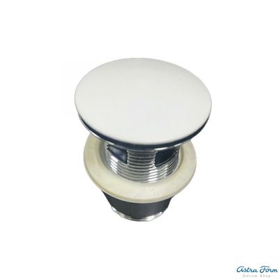 Донный клапан для ванн без переливного отверстия белый глянец