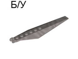 ! Б/У - Hinge Plate 3 x 12 with Angled Side Extensions and Tapered Ends, Flat Silver (57906 / 6080631) - Б/У