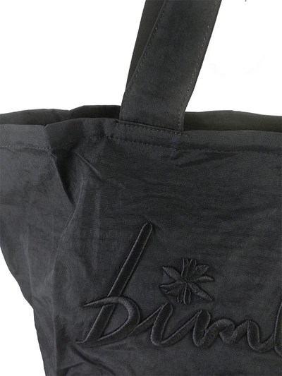 (АРТИКУЛ: 9850/2) СУМКА БОЛЬШАЯ, ТЕКСТИЛЬ, ЧЕРНАЯ С РОЗОВОЙ АППЛИКАЦИЕЙ, С РУЧКАМИ ЧЕРЕЗ ПЛЕЧО