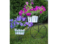 Подставка для цветов с двумя ящиками Велосипед 30*78*92см  8кг  металл Россия 4847-021131 (ящики входят в комплект)