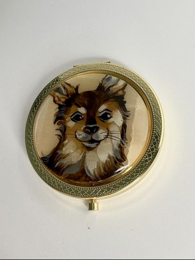 Зеркальце карманное с камнем селенит, разные изображения