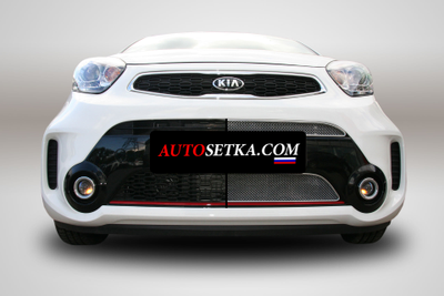 Premium защита радиатора для KIA Picanto (2016-2018) из 2-х частей
