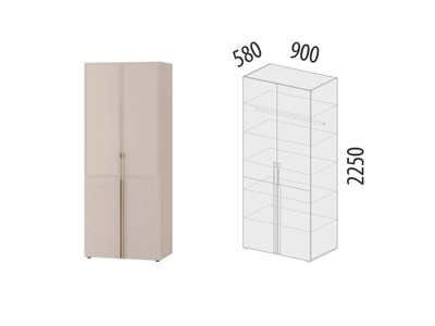 Шкаф для одежды с полками и штангой Флоренция 904.43