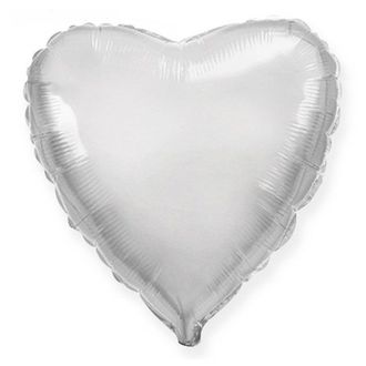 Фольгированный шар-сердце "Silver"