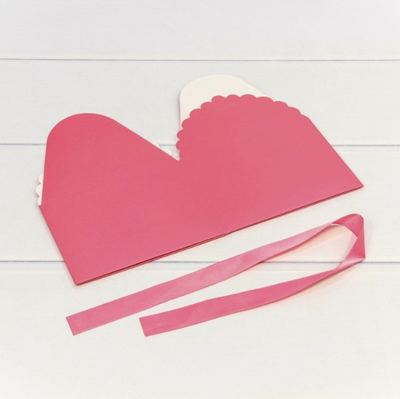 Коробка сборная с бантом (коралловая), 14*14*10см