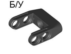 ! Б/У - Technic, Pin Connector Toggle Joint Smooth Double with Axle and Pin Holes, Black (87408 / 4558692 / 6278412) - Б/У