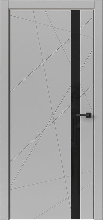 Межкомнатная дверь "Tamburat Light Geometry 4304" лофт светлый черная кромка