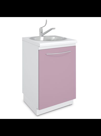 Тумба медицинская с полками под мойку на подиуме ТММ-1.0 Люкс