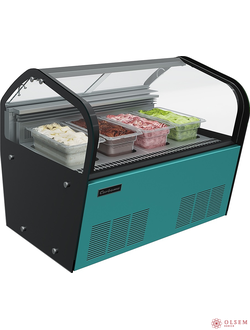 Витрина для мороженого Carboma I60 VL 0,8-1 JOY зеленая