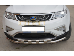 Защита переднего бампера с перемычками d60/42 для Geely Atlas 2018-