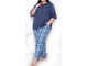 Женский домашний костюм-пижама из хлопка  арт. 149000-028 (цвет сине-серый) Размеры 66-80