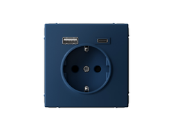 Systeme Electric ArtGallery Аквамарин Розетка 16А с 2 USB A+C, 5В/2,4А/3,0А, механизм GAL001132