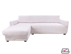 Чехол на угловой диван с левым выступом Тела Пианта молочный. ИТАЛИЯ Бренд Еврочехол