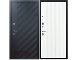 Стальная дверь СПЕКТРА 3к черный кварц / Вертикаль белый матовый