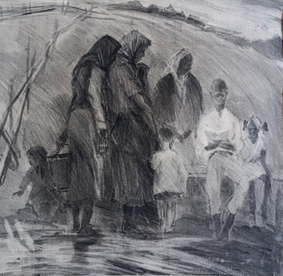 "Тюльпаны" бумага акварель Чайков И.М. 1950-е годы