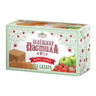 БЕЛЁВСКАЯ ПАСТИЛА ЯБЛОЧНАЯ С КЛУБНИКОЙ БЕЗ САХАРА 250 ГР