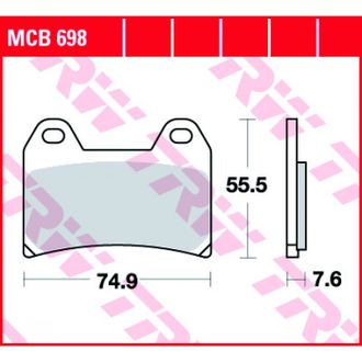 Тормозные колодки TRW MCB698 для Honda (Organic Allround)