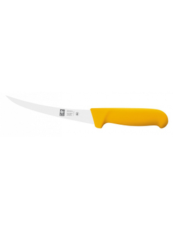 Нож обвалочный 150/290 мм. изогнутый (полугибкое лезвие) желтый  Poly Icel /1/