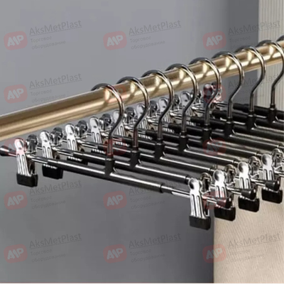 350B Вешалка металлическая с зажимами для одежды черная L=350 мм