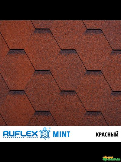 Гибкая черепица Ruflex Mint (Руфлекс Минт) цвет: Красный