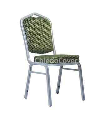 Банкетный стул Хит 25 мм Зеленый ромб, серебро
