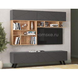 ОМ021 Гостиная Шерлок №1. Размер: 2104х?х410. Ширина ТВ-ниши: 1202.