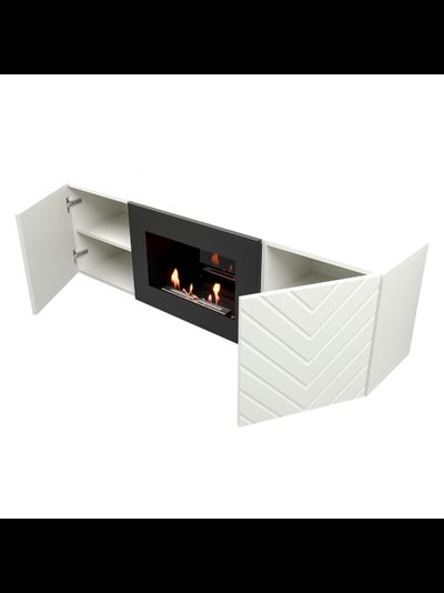Тумба с биокамином Firelight BFP/P-1400V белая