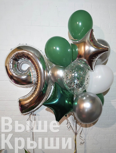 Сет "Малахит" (13 шариков + 1 цифра)