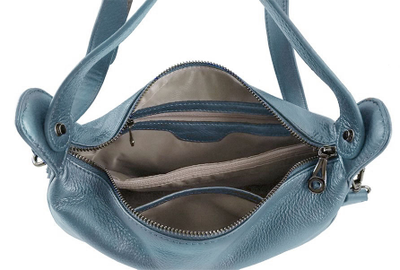 (АРТИКУЛ: 9933/1/22) СУМКА ЖЕНСКАЯ НЕБОЛЬШАЯ, НАТУРАЛЬНАЯ КОЖА, ГОЛУБАЯ, РЕМЕНЬ ЧЕРЕЗ ПЛЕЧО