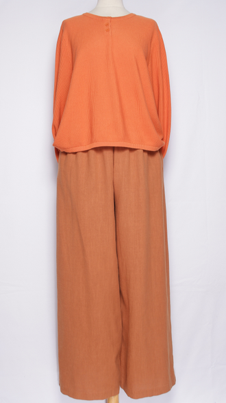 Брюки "Широкие палаццо крапива" терракот, мокко р.48-54