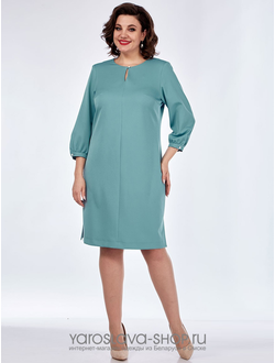 Модель: 2566. Платье прямого силуэта бирюзового цвета.