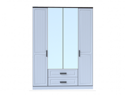 Прихожая ВЕНЕЦИЯ-1 - Секция 26 шкаф 4-х створчатый (фасад центр. ЛДСП) Венге/Белое дерево