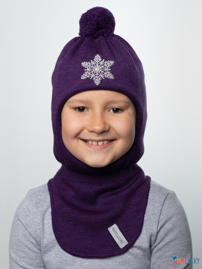 Шапка-шлем 23101-04 с утеплителем, хб подклад, фиолетовый 48-50