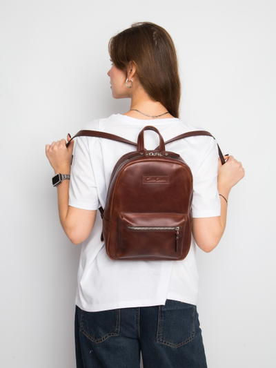 Женский кожаный рюкзак Anzolla cognac (арт. 3040-03)