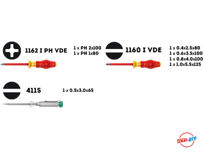 Набор отверток Wera Kraftform Comfort VDE1160 i/7 с индикатором напряжения WE-031575