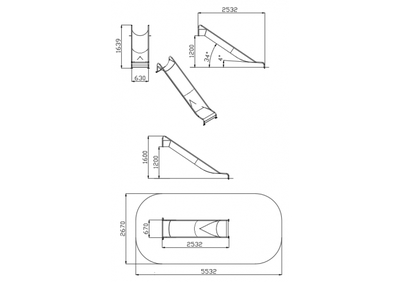 4.1200.01 Горка 1200 желоб
