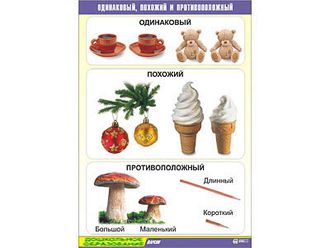 Таблица демонстрационная "Одинаковый, похожий и противоположный" (винил 70x100)