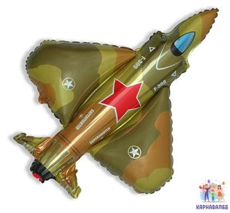 Шар фольга 99см  Истребитель ( шар+гелий + лента)