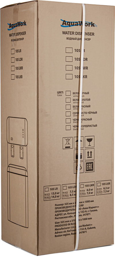 Кулер для воды Aqua Work 105-LDR бело-черный, с нагревом и электронным охлаждением