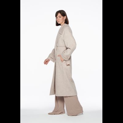 Женское серое пальто Flirt 619 шерстяное размер 48