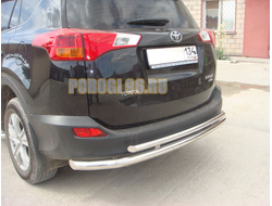 Защита заднего бампера двойная d60/42 для Toyota RAV4 (2013-2015)