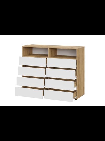 Абрау комод Дуб золотой/Белый