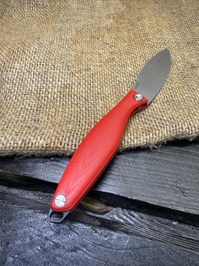 Фрикционный складной нож Канадец Малый сталь VG-10, рукоять G10 красный